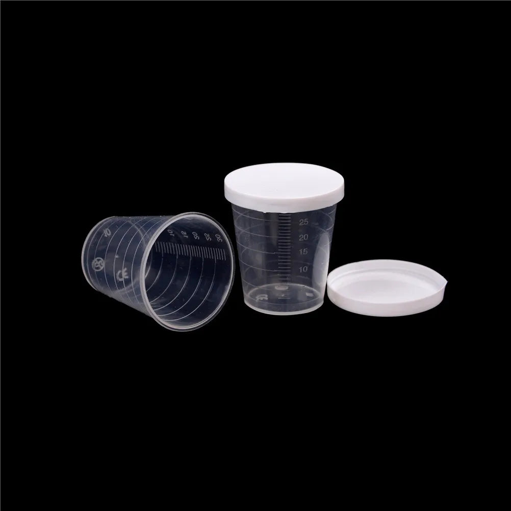 10-Pack 30ml Graduated Plastic Measuring Cups with Caps Measuring Cups QXL