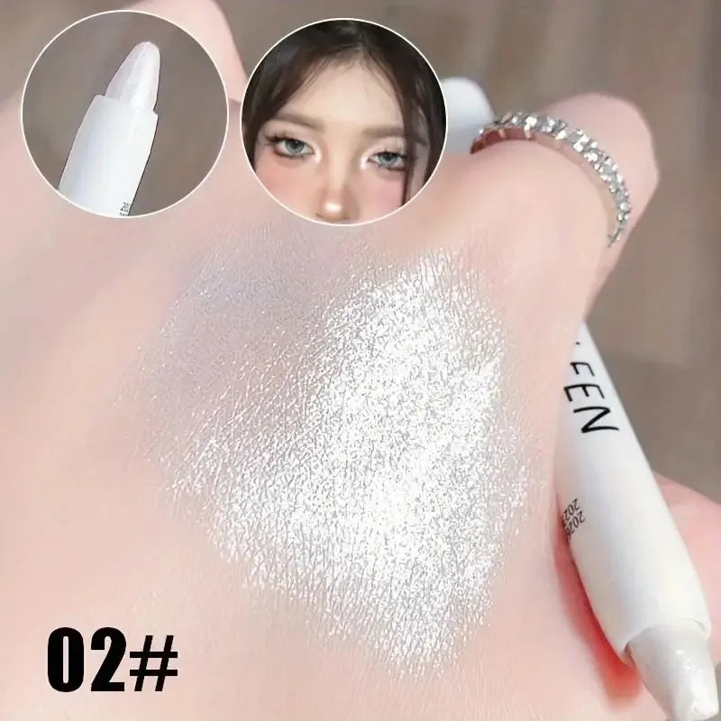 Pearl White Shimmer Eye Highlighter Pencil | Waterproof 2g Eye Highlighter Pencil QXL 02 Shimmer