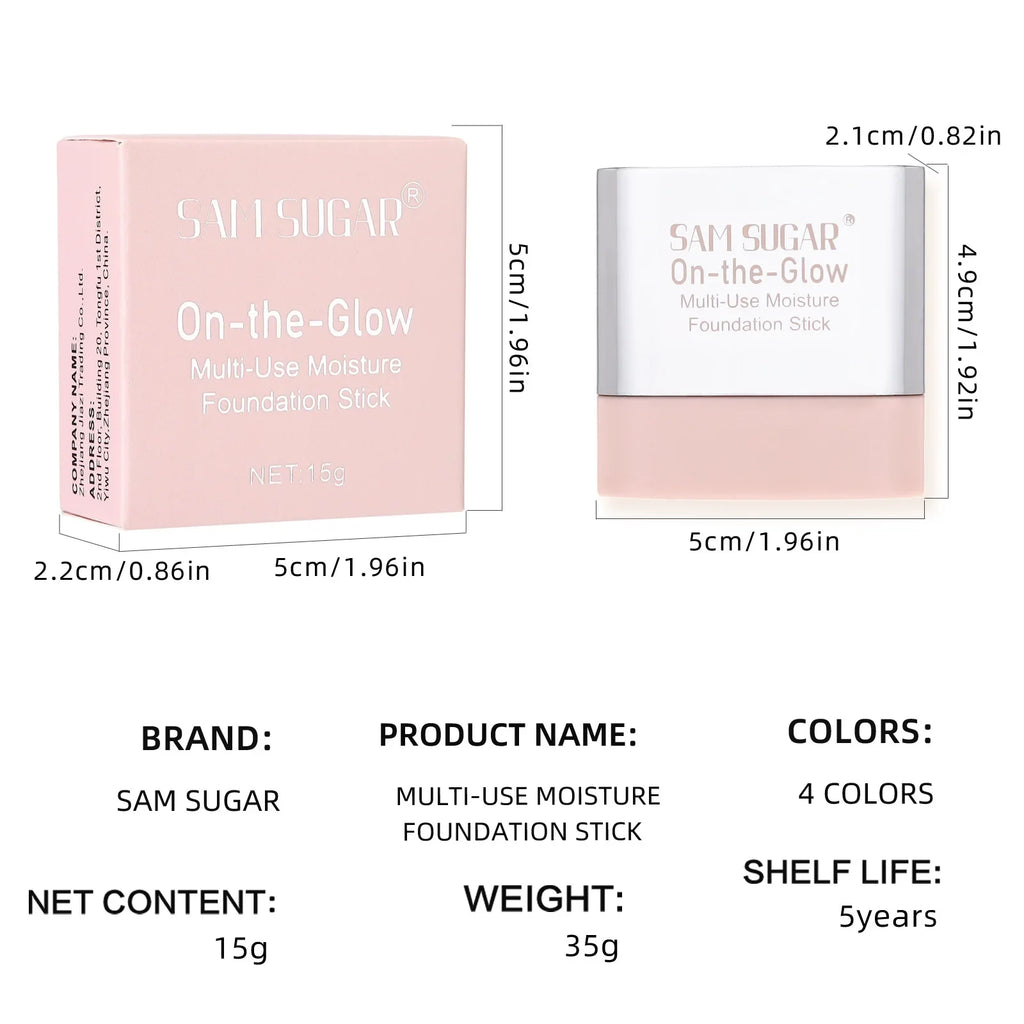 SAM SUGAR Moisture Foundation Stick – Waterproof Concealer Foundation Stick QXL