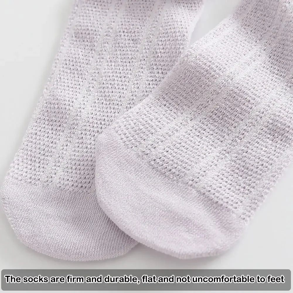 Girls Cotton Mesh Knee-High Stockings | Hollow Long Socks 2–12Y Kids Knee-High Socks QXL