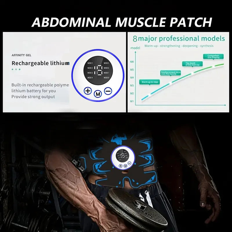EMS Abdominal Stimulator Belt | 8 Modes 19 Levels Muscle Toner EMS Muscle Toner Belt QXL