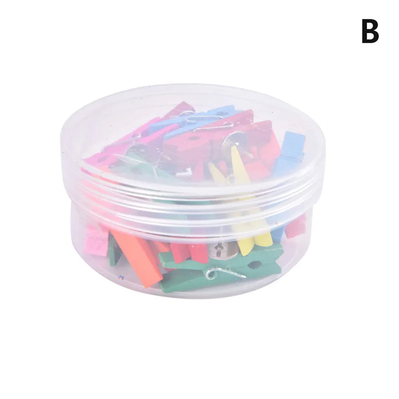 20-Pack Wooden Clip Push Pins for Cork Boards & Bulletin Boards Decorative Push Pins QXL B