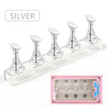 5-Pack Magnetic Nail Tip Holder Stand | Crystal Base Display Nail Tip Holder Stand QXL silver 5pcs one box