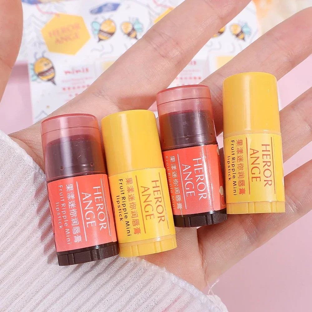 Mini Fruity Jelly Lip Balm Set | Moisturizing Colored Lipstick Tinted Lip Balm QXL