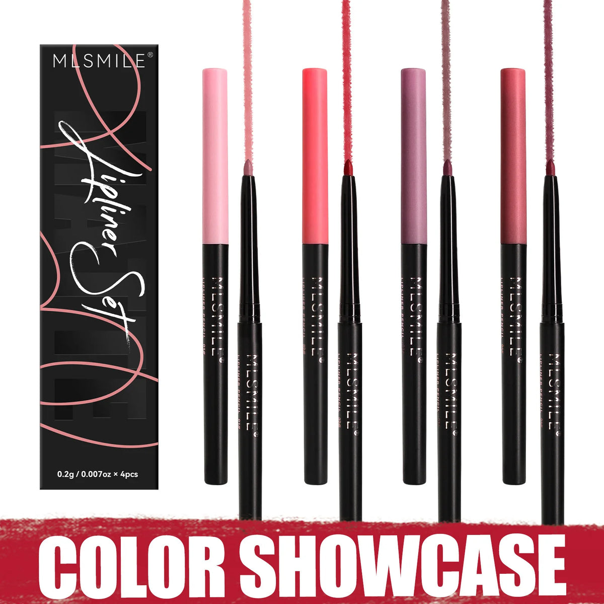 Waterproof Velvet Matte Lip Liner & Lipstick Set | 4-Piece Lip Liner Set QXL 4pcs 1set