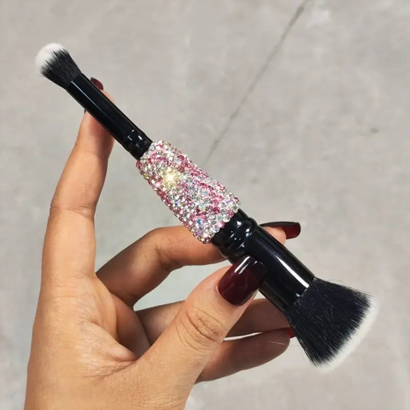 Double-Headed Diamond Blush & Eyeshadow Brush | Soft Bristles Makeup Brush QXL