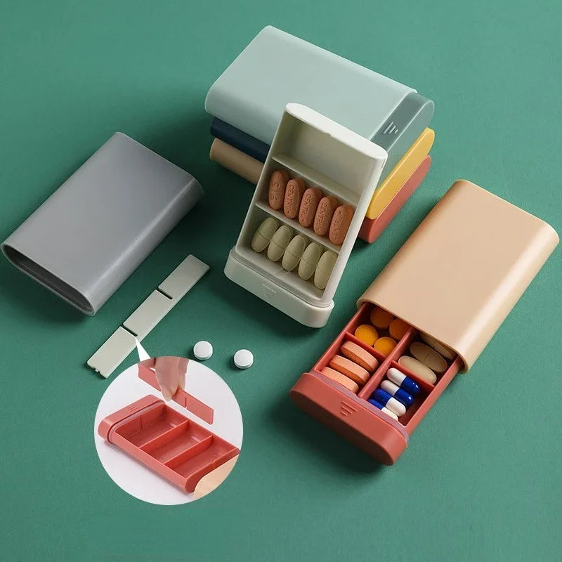 Portable 7-Day Pill Organizer | 6-Grid Travel Vitamin Case Pill Organizer QXL