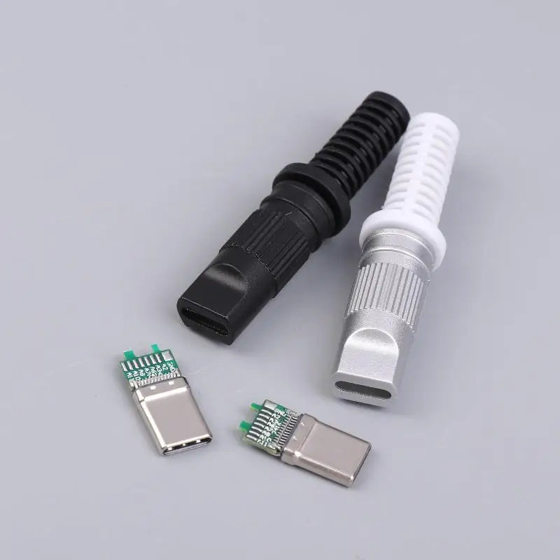USB-C 24-Pin Male Solder Connector | 3A Fast Charging DIY USB-C Solder Connector QXL