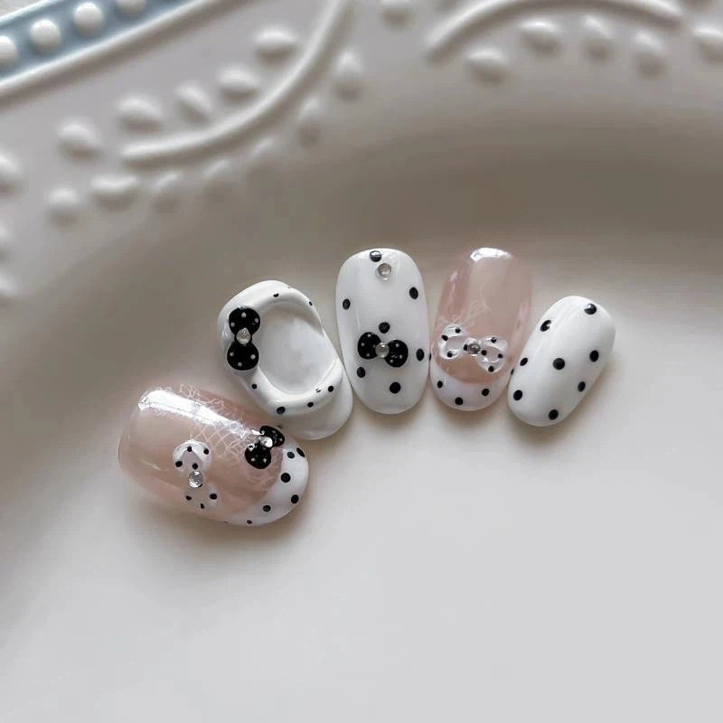 5D Mini Bow Nail Art Stickers | French Japanese Nail Decals Nail Art Stickers QXL