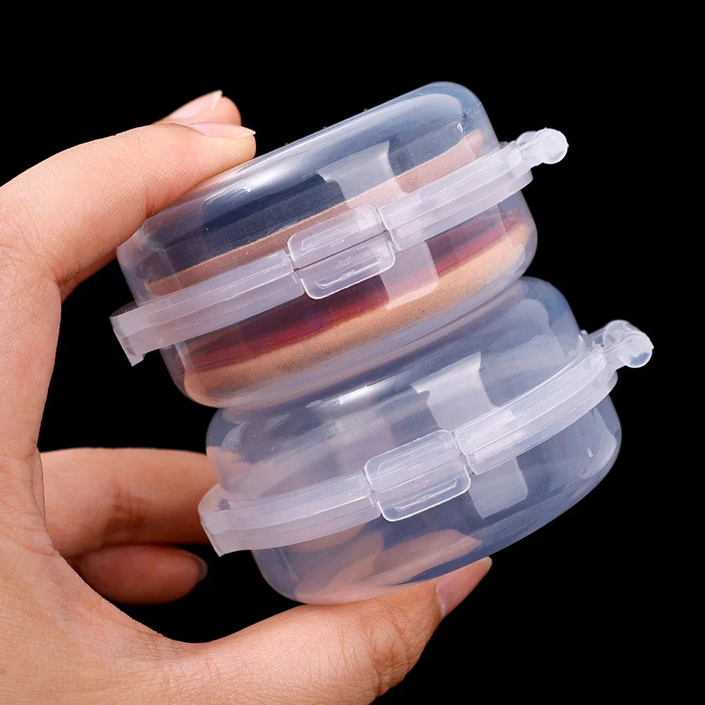 Transparent Double-Layer Powder Puff Storage Box – 20 Pack Puff Storage Box QXL