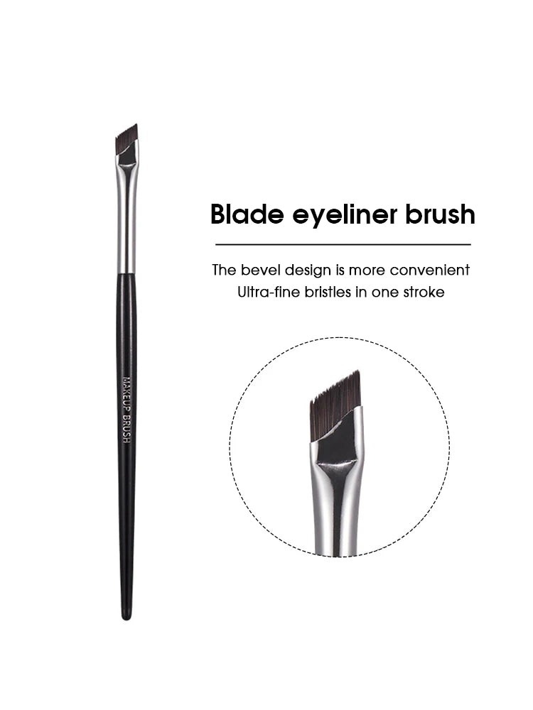 GECOMO Sickle Eyeliner & Eyebrow Brush | Bevel Knife Edge Eye Makeup Brush QXL Blade eyeliner brush