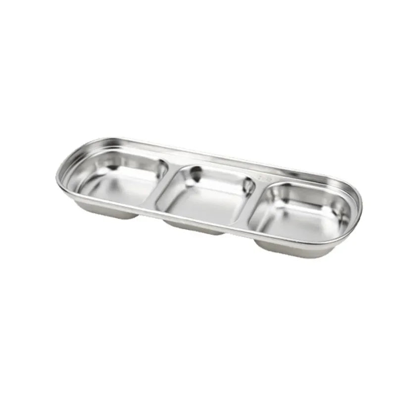 304 Stainless Steel Korean Dipping Sauce Dish | 1–4 Compartments Dipping Sauce Bowl QXL