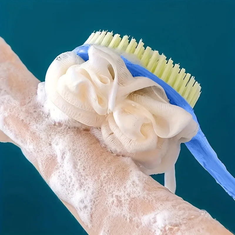 Double-Sided Long Handle Bath Brush | Back Scrubber & Exfoliator Bath Brush Scrubber QXL