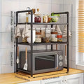 Adjustable Steel Microwave Oven Rack | Heavy-Duty Countertop Kitchen Organizer Rack QXL 50 27 73 50 27 73cm