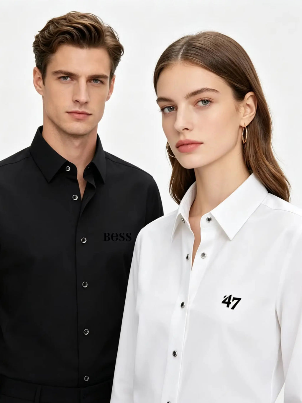 Men's Slim Fit Wrinkle-Resistant Long Sleeve Business Shirt Business Casual Shirt QXL