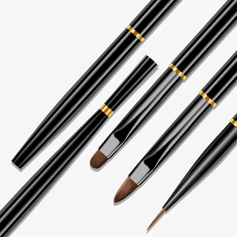 3-Piece Nail Art Liner Brush Set | Liner, Carving & Gel Pens Nail Art Brush Set QXL