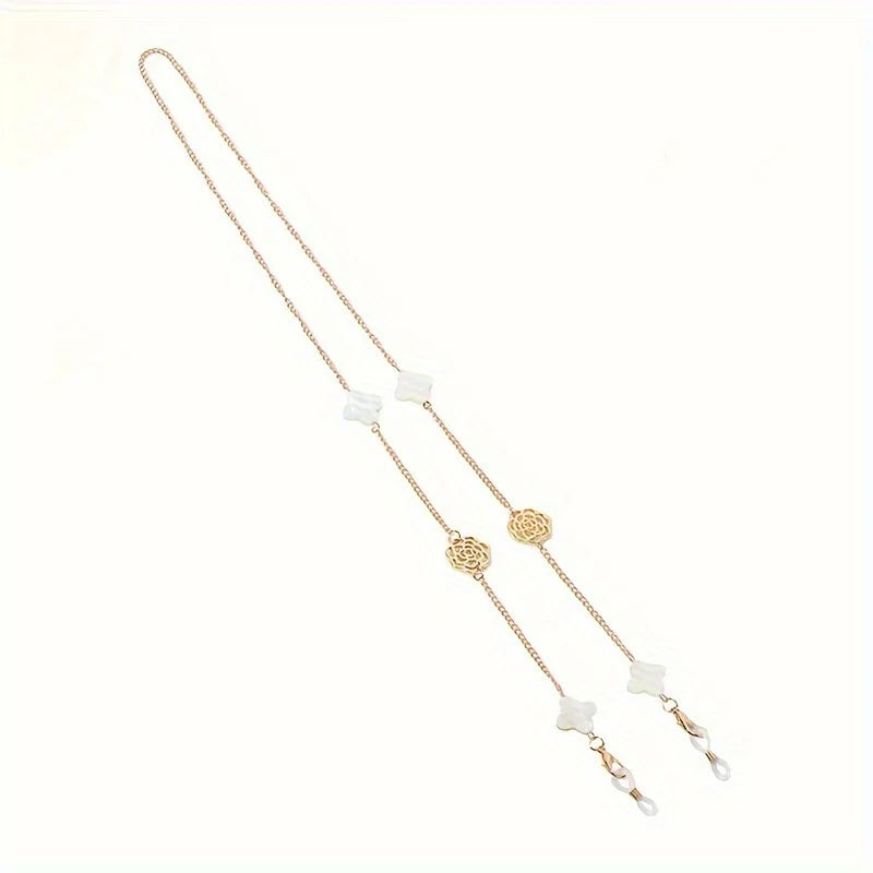 Camellia Flower Glasses Chain | Anti-Slip Eyewear Lanyard Glasses Chain Lanyard QXL 1pc