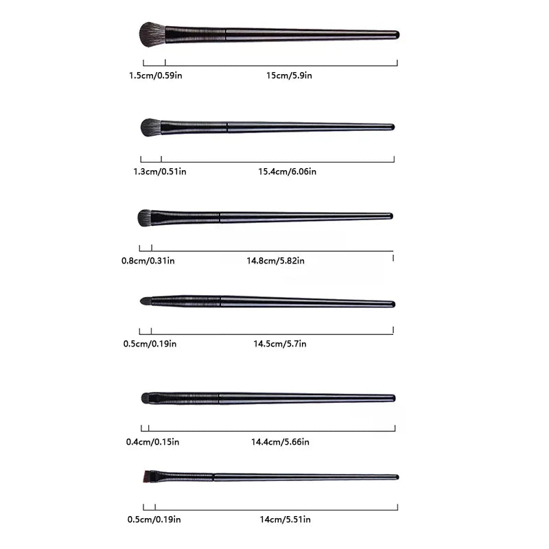 6-Piece Eye Makeup Brush Set | Eyeshadow, Liner & Brow Eye Makeup Brush Set QXL