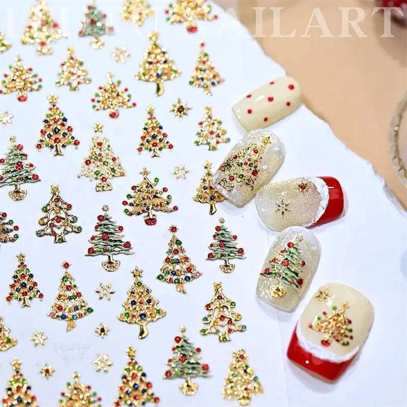 Christmas Nail Art Stickers | Tree & Crystal Ball Decals Nail Art Stickers QXL