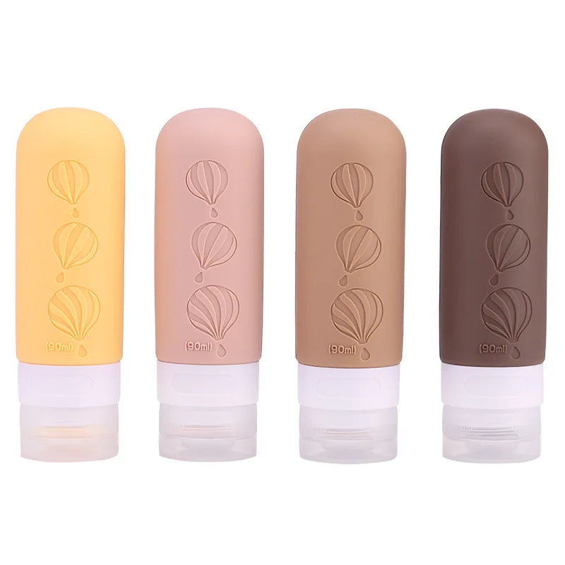 4-Pack 90ml Leak-Proof Silicone Travel Bottles | TSA 3oz Silicone Travel Bottles QXL