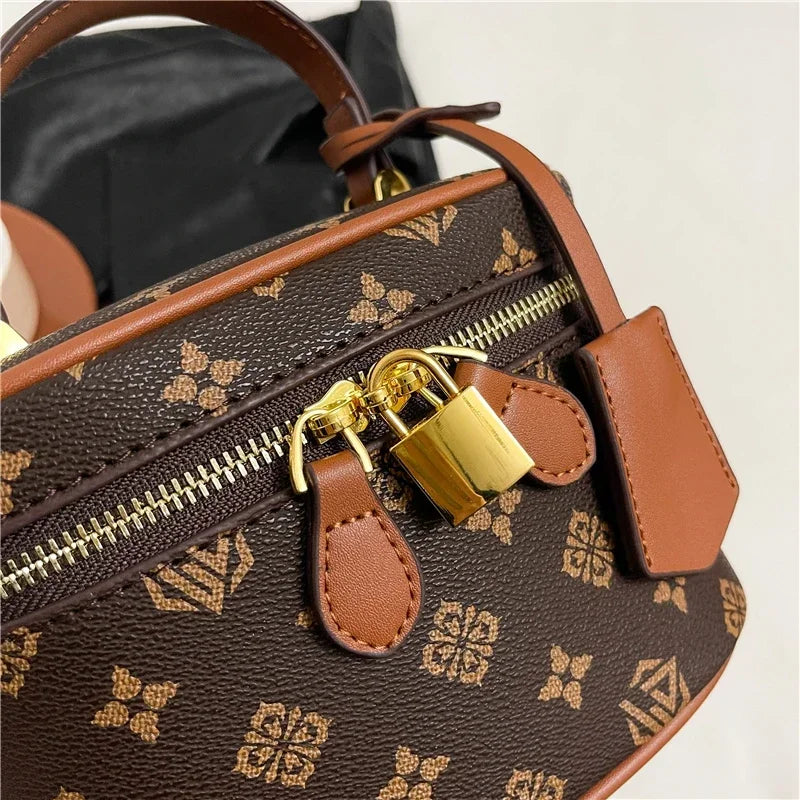Women's Faux Leather Crossbody Purse | Gold-Tone Hardware Bag Crossbody Handbag QXL