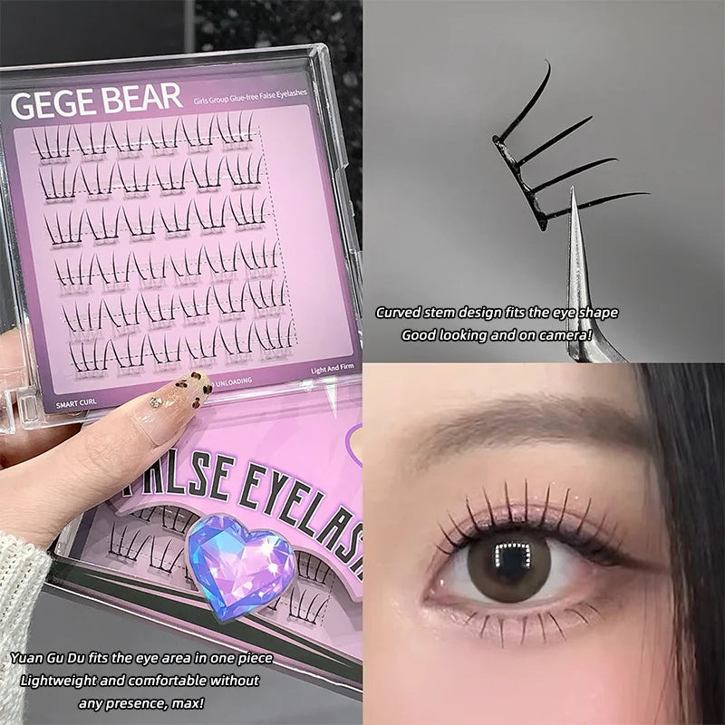 Gege Bear K-Pop Glue-Free False Lashes | Natural & Fluffy False Eyelashes QXL