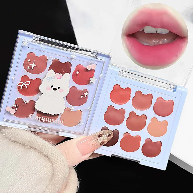 Cappuvini 9-Shade Matte Lip Mud | Waterproof Long-Lasting Lip Color Matte Lip Mud QXL