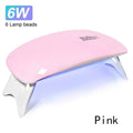 6W Foldable UV LED Nail Lamp | Portable USB Gel Polish Dryer UV LED Nail Lamp QXL Pink