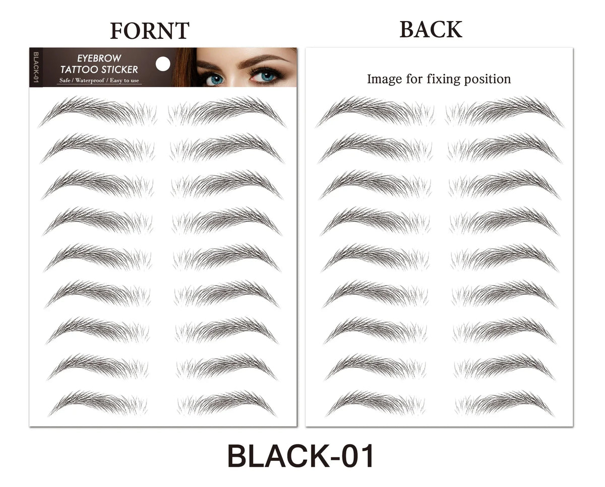 6D Hair-Like Eyebrow Tattoo Stickers | Water Transfer, Long Lasting Eyebrow Tattoo Stickers QXL 01