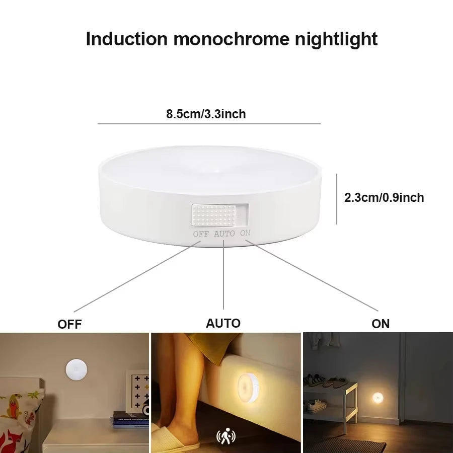 Motion Sensor Night Light | USB-C Rechargeable Wireless LED Lamp Motion Sensor Light QXL