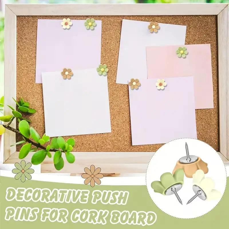 Floral Resin Push Pins | Decorative Thumbtacks 10/20-Pack Decorative Push Pins QXL