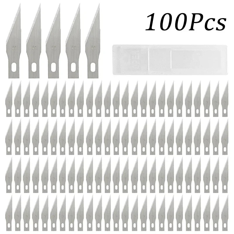 Stainless Steel Scalpel Blades 20/50/100-Pack | Hobby Carving Scalpel Blade Set QXL 100pcs