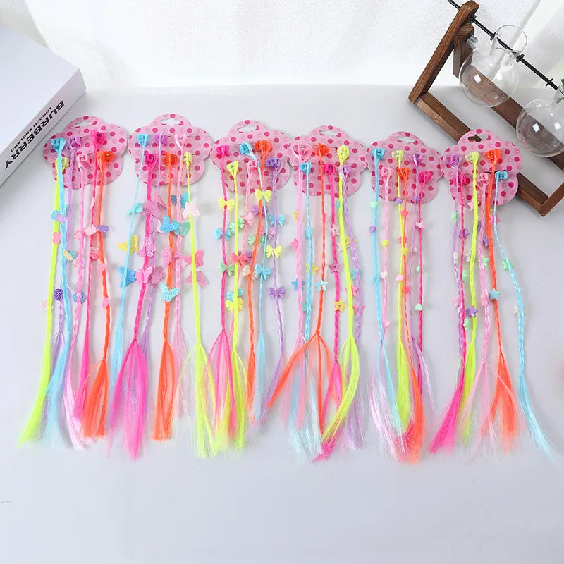 6-Pack Girls Fairy Braid Clips | Butterfly Star Princess Hairpins Kids Hair Clips QXL