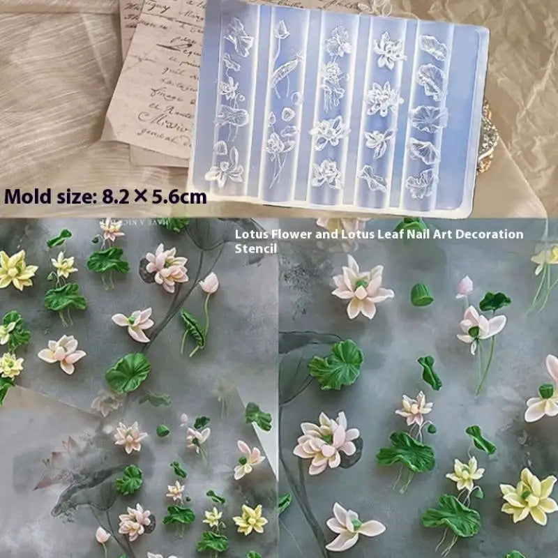 Lotus Orchid 3D Silicone Nail Mold | Flower Carving DIY Tool Silicone Nail Mold QXL