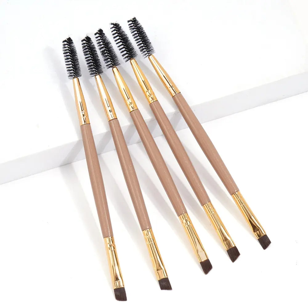 MAANGE 5-Pc Double-Ended Eyebrow & Eyeshadow Brush Set Eye Makeup Brush Set QXL