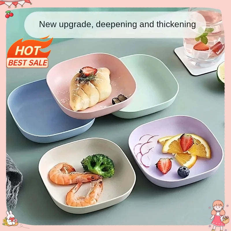 10-Pack Reusable Plastic Snack & Dessert Plates | Party Trays Serving Plates Set QXL