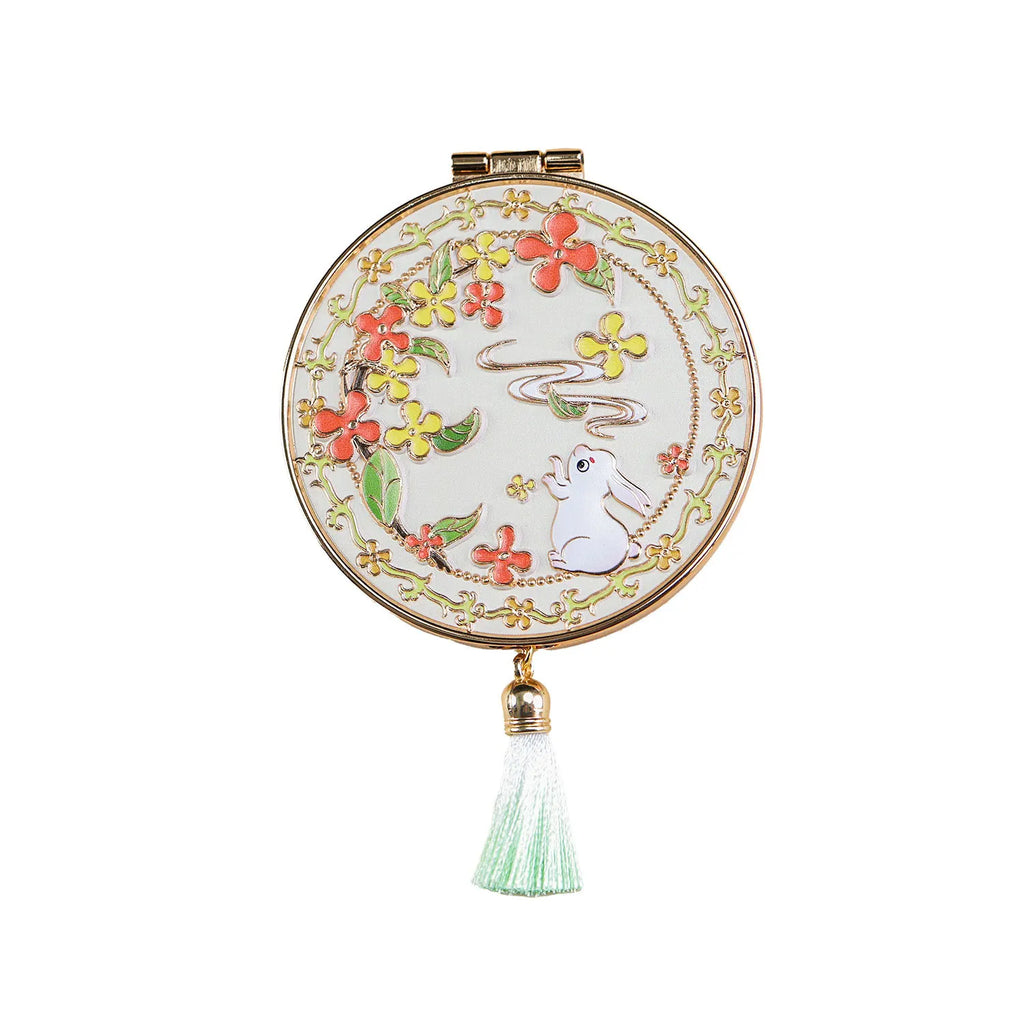 Folding Metal Compact Mirror with Tassel | Floral Gift Mirror Compact Vanity Mirror QXL