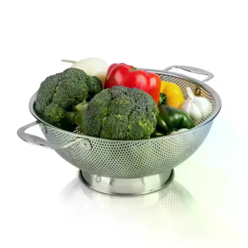 Stainless Steel Colander Fine Mesh Pasta & Veggie Strainer Kitchen Colander Strainer QXL