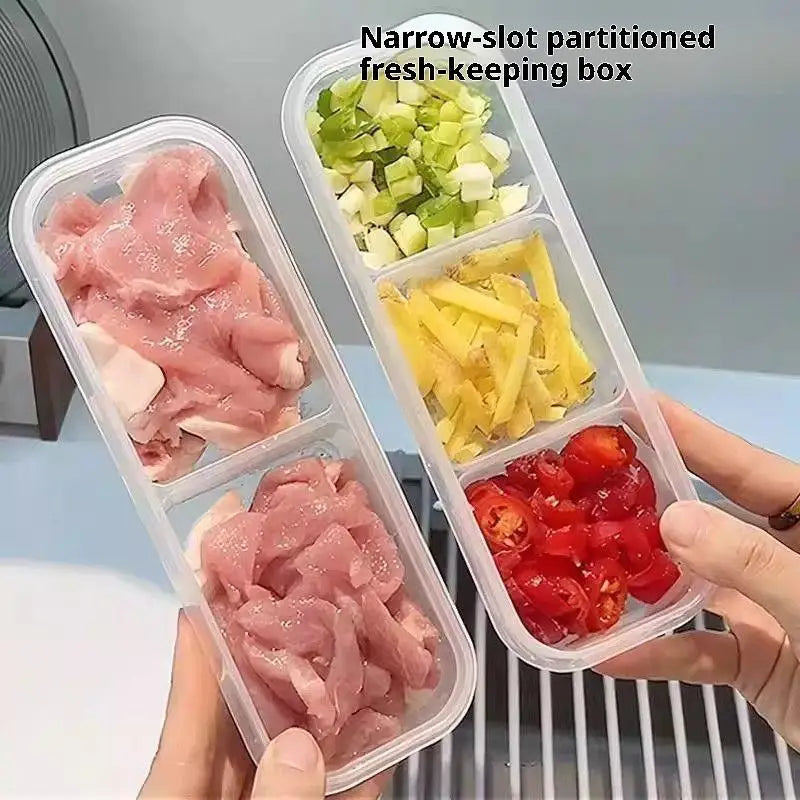 2-Pack Fridge Food Storage Containers | Sealed Compartment Box Food Storage Container QXL