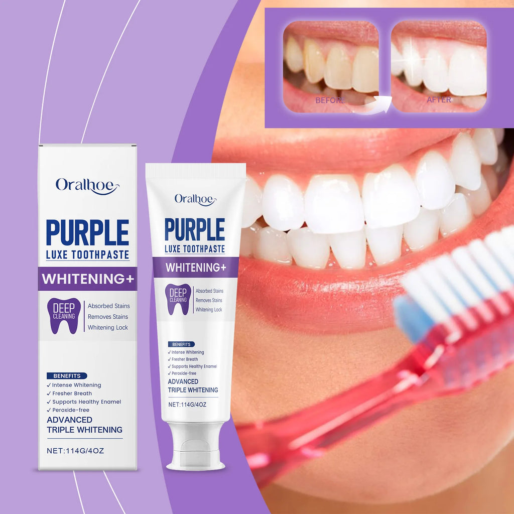 Oralhoe Hydroxyapatite Purple Toothpaste | Whitening Mint 114g Whitening Toothpaste QXL