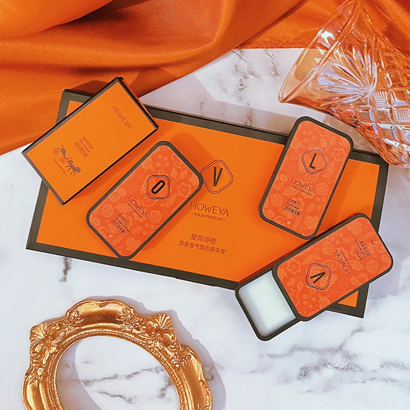 4-Piece Solid Perfume Set | Floral & Fruity Portable Fragrance Solid Perfume Set QXL