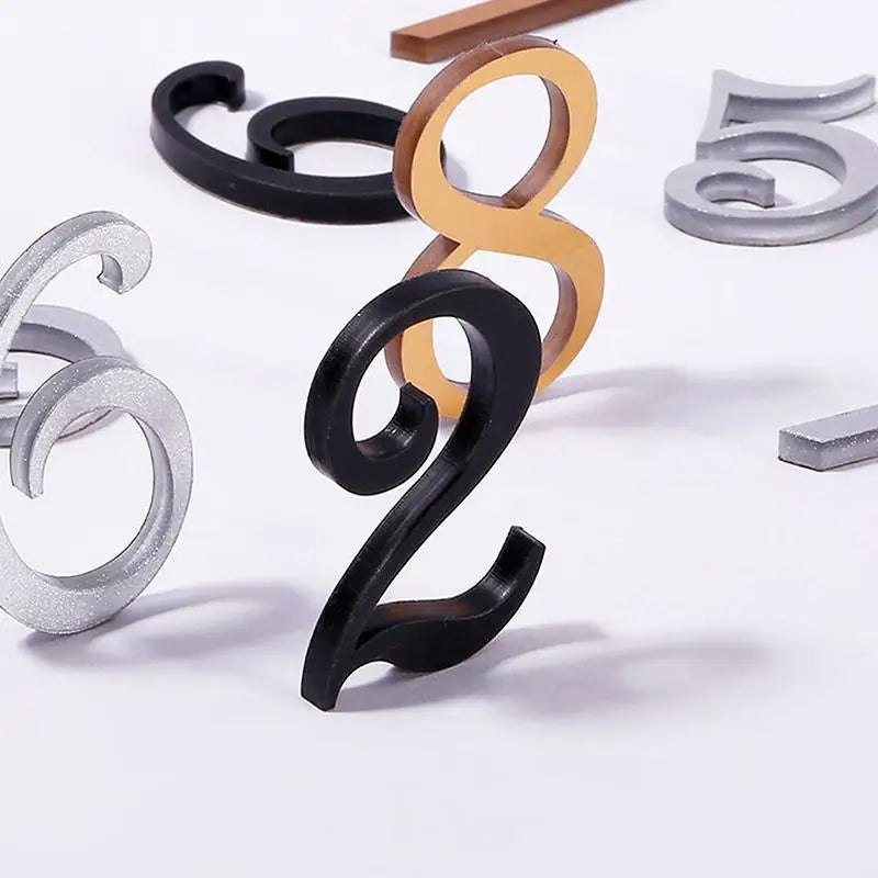 Nordic Acrylic House Number Doorplate | Gold Silver Black House Number Doorplate QXL