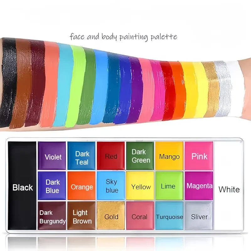 20-Color Face & Body Paint Palette | Halloween & Festivals Face & Body Paint QXL