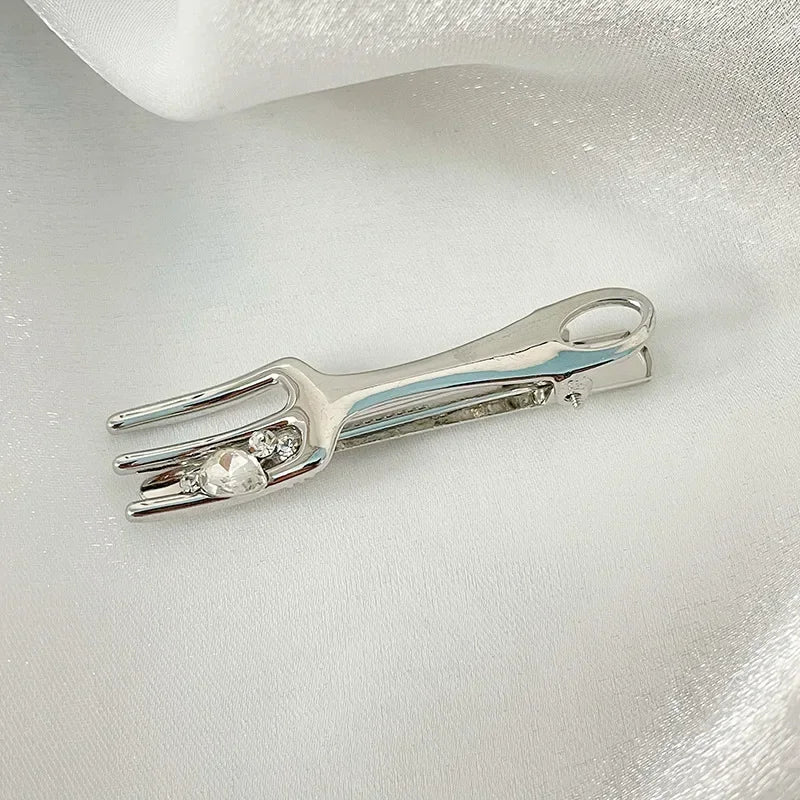 Silver Y2K Metal Duckbill Clip | Side Bang Barrette Hairpin Hair Clip Barrette QXL 2732