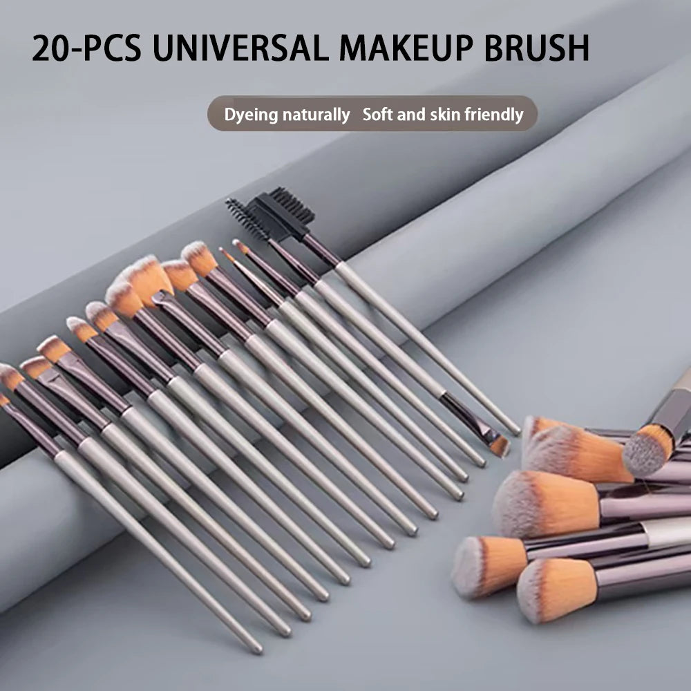Champagne Makeup Brush Set – Foundation, Blush & Eyeshadow Makeup Brush Set QXL