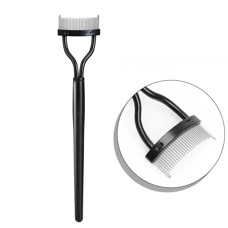 Stainless Steel Eyelash Comb & Mascara Separator Brush Eyelash Comb QXL M166 Black