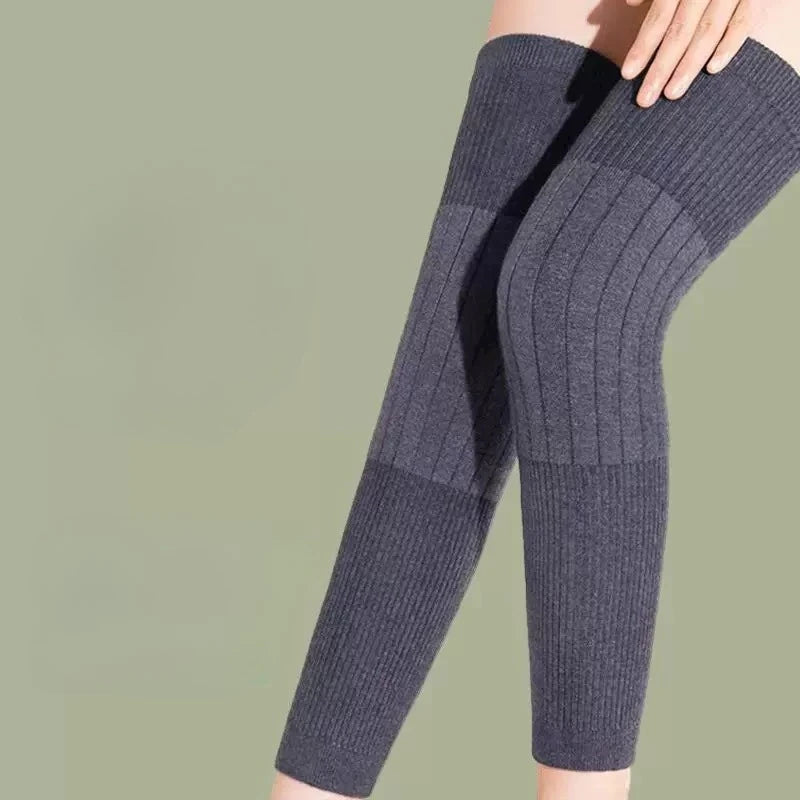 Women's Fleece Knee Sleeve Warmers | Windproof Leg Warmers Knee Sleeve Warmers QXL Grey One Size
