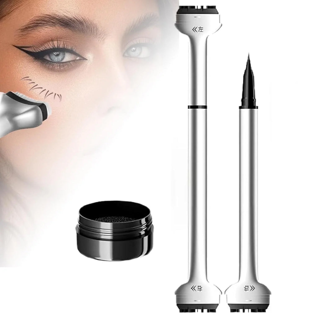 VERONNI 2-in-1 Lower Lash Stamp & Waterproof Eyeliner Set Eyeliner Lash Stamp QXL 02 brown