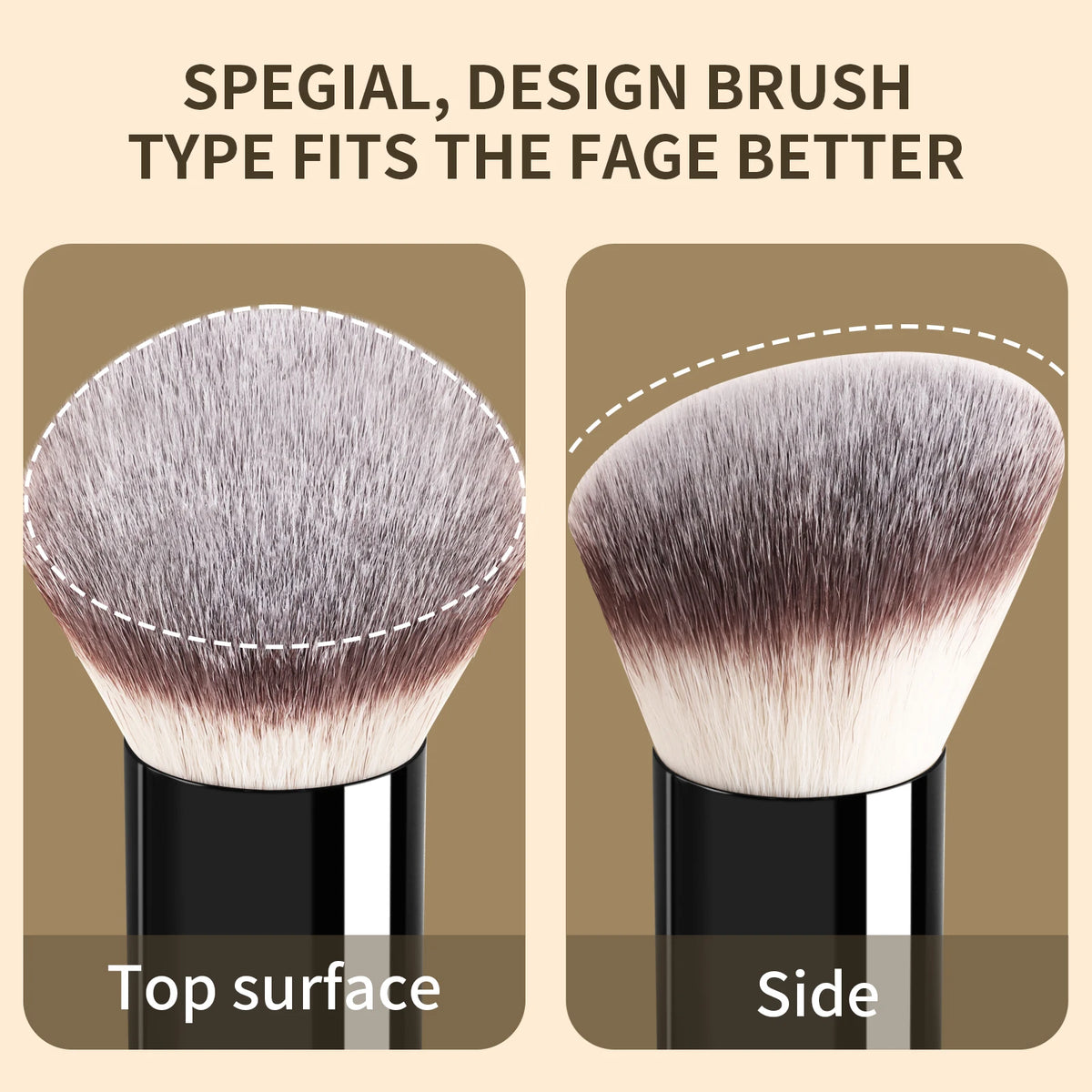 Ronshadow 2-Pc Makeup Brush Set | Powder Blush & Foundation Makeup Brush Set QXL