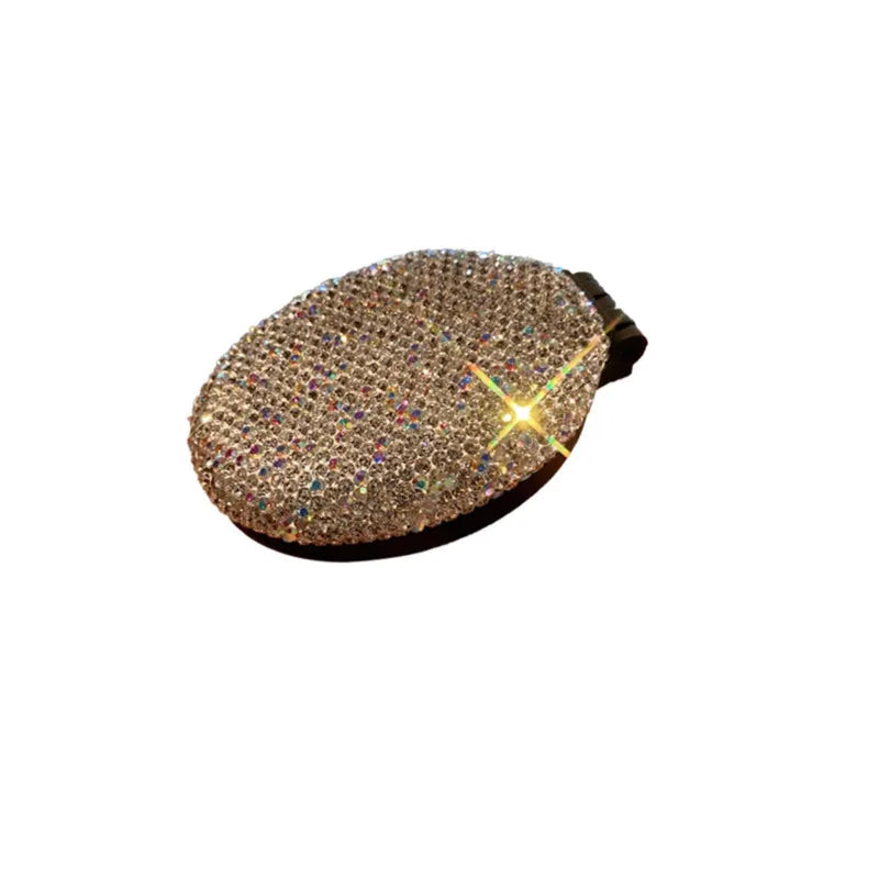 Folding Mini Air Cushion Comb with Diamond Mirror | Portable Folding Hair Comb QXL